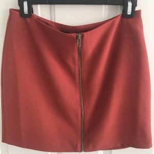 Forever 21 Zip up rust mini skirt